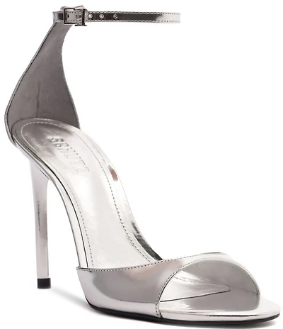 Schutz Scarlett Metallic Leather Ankle Strap High Heel Dress Sandals
