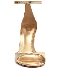 Schutz Scarlett Metallic Leather Ankle Strap High Heel Dress Sandals