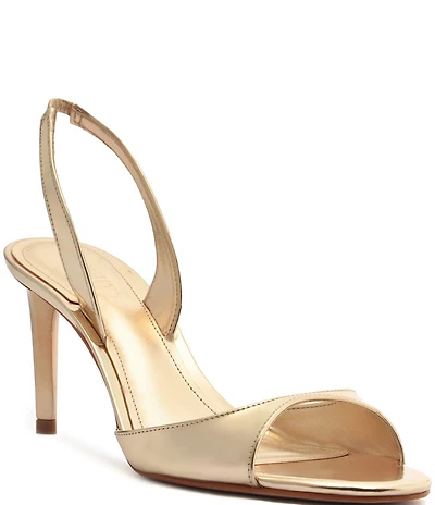 Schutz Scarlett Metallic Leather Slingback Dress Sandals