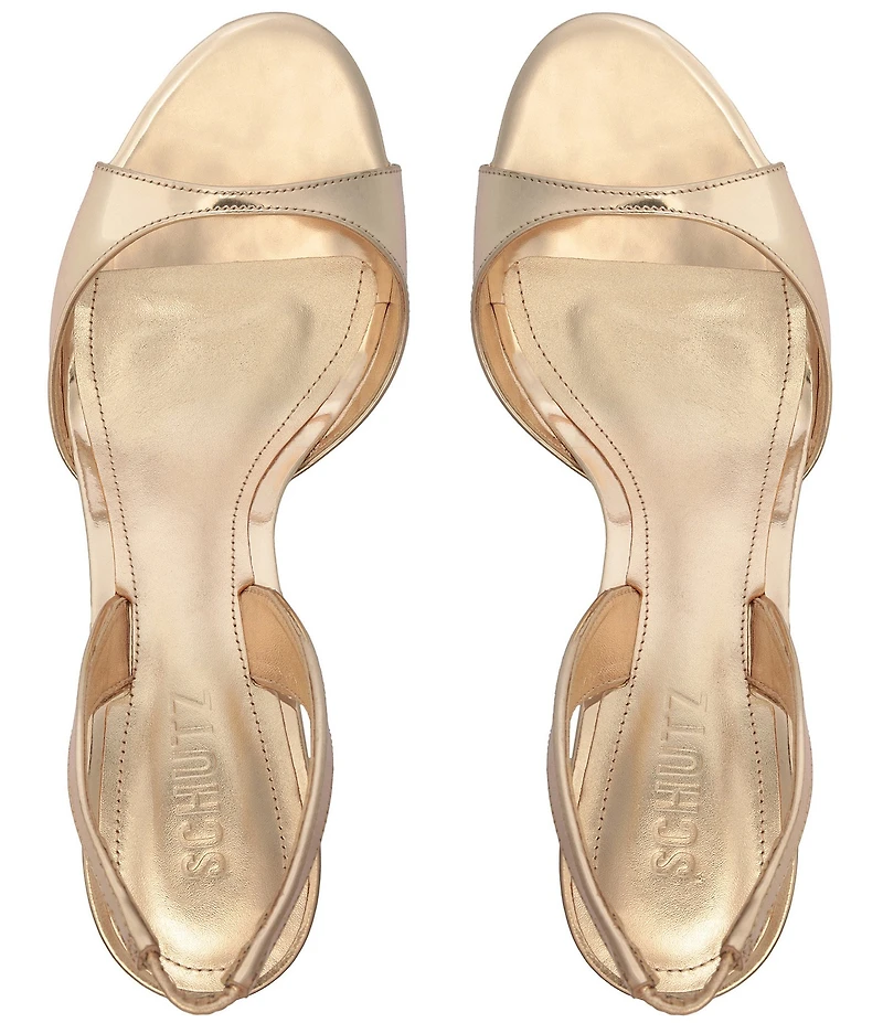 Schutz Scarlett Metallic Leather Slingback Dress Sandals