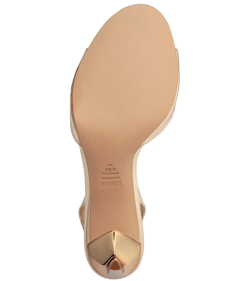 Schutz Scarlett Metallic Leather Slingback Dress Sandals