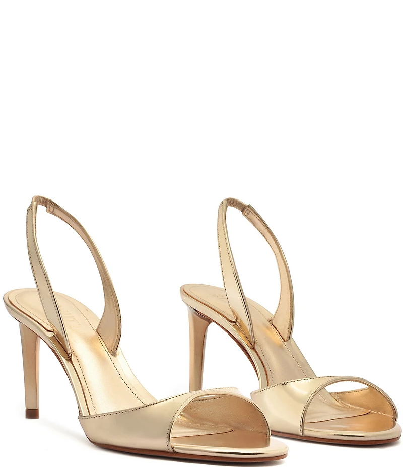 Schutz Scarlett Metallic Leather Slingback Dress Sandals