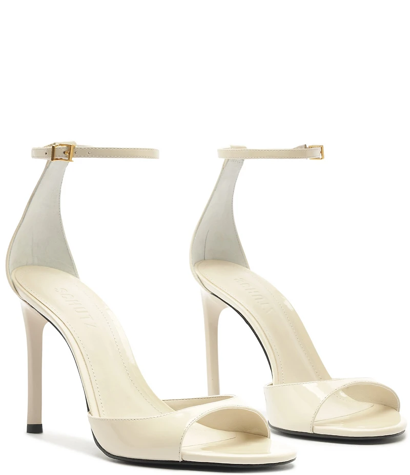 Schutz Scarlett Patent Leather Ankle Strap Dress Sandals