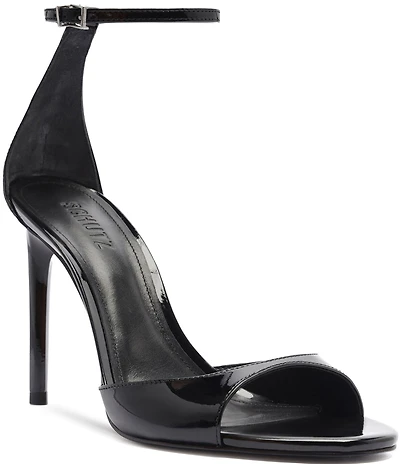 Schutz Scarlett Patent Leather Ankle Strap Dress Sandals