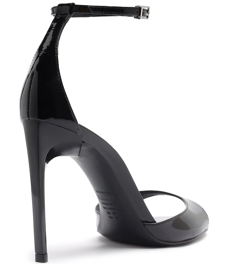 Schutz Scarlett Patent Leather Ankle Strap Dress Sandals