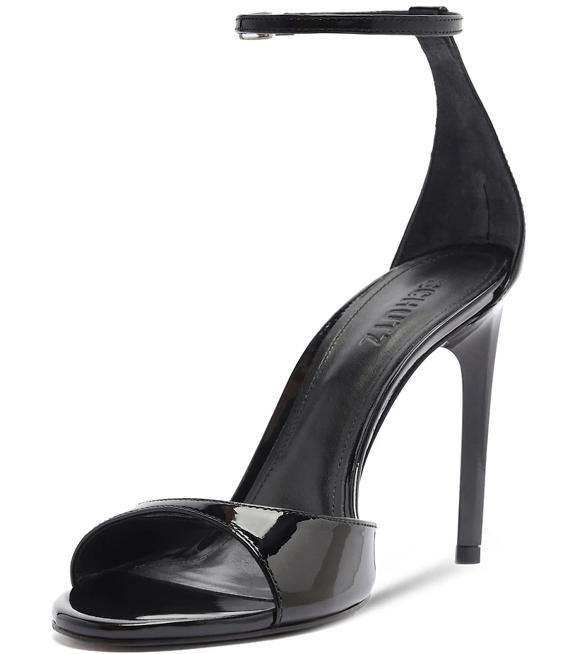 Schutz Scarlett Patent Leather Ankle Strap Dress Sandals