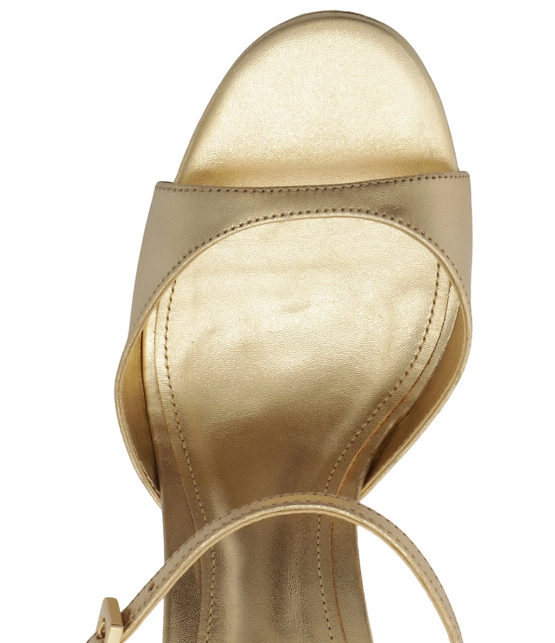 Schutz Scarlett Platform Metallic Leather Dress Sandals