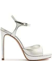 Schutz Scarlett Platform Metallic Leather Dress Sandals