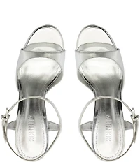 Schutz Scarlett Platform Metallic Leather Dress Sandals