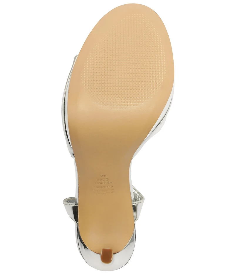 Schutz Scarlett Platform Metallic Leather Dress Sandals