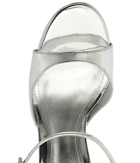 Schutz Scarlett Platform Metallic Leather Dress Sandals