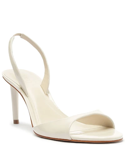 Schutz Scarlett Sling Mid Patent Leather Dress Sandals