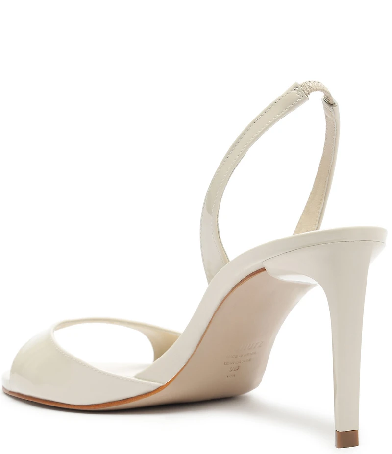 Schutz Scarlett Sling Mid Patent Leather Dress Sandals