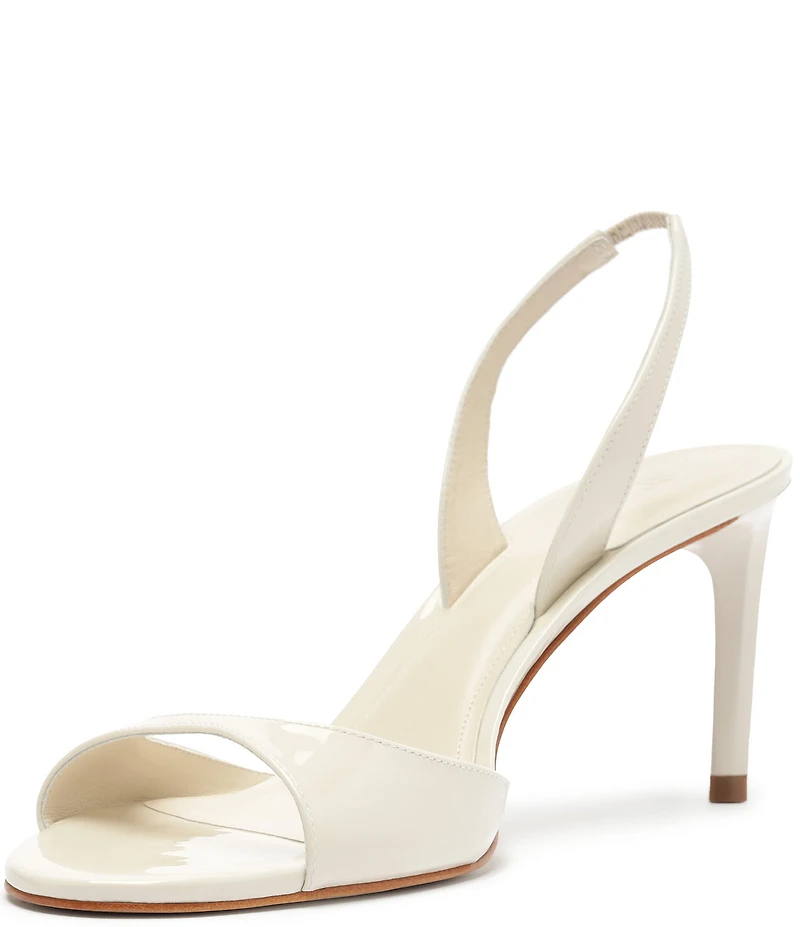 Schutz Scarlett Sling Mid Patent Leather Dress Sandals