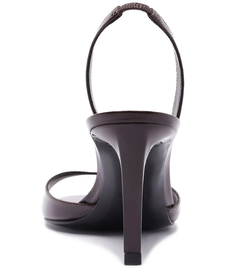 Schutz Scarlett Sling Mid Patent Leather Dress Sandals