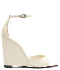 Schutz Scarlett Wedge Patent Leather Ankle Strap Dress Sandals