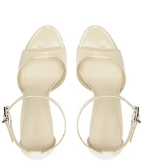 Schutz Scarlett Wedge Patent Leather Ankle Strap Dress Sandals