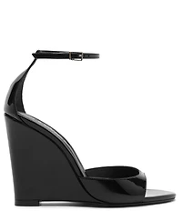 Schutz Scarlett Wedge Patent Leather Ankle Strap Dress Sandals