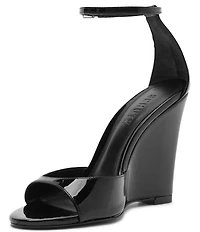 Schutz Scarlett Wedge Patent Leather Ankle Strap Dress Sandals