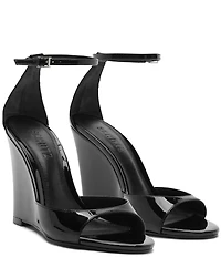 Schutz Scarlett Wedge Patent Leather Ankle Strap Dress Sandals