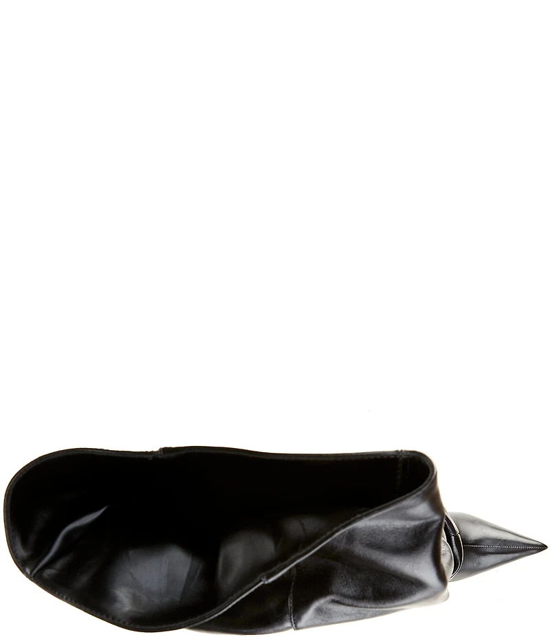 Schutz Siena Leather Over The Knee Slouch Wedge Boots