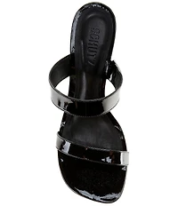 Schutz Siena Patent Leather Sculpted Wedge Dress Slides