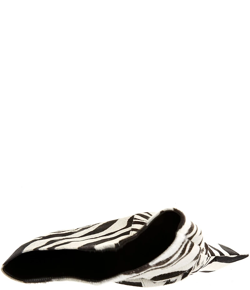 Schutz Siena Zebra Print Fur Over The Knee Slouch Wedge Boots