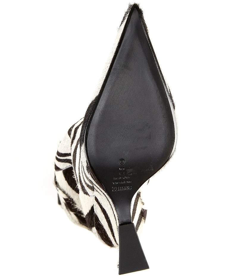 Schutz Siena Zebra Print Fur Over The Knee Slouch Wedge Boots