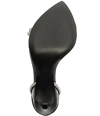 Schutz Skye Shine Crystal Embellished Ankle Strap Dress Sandals