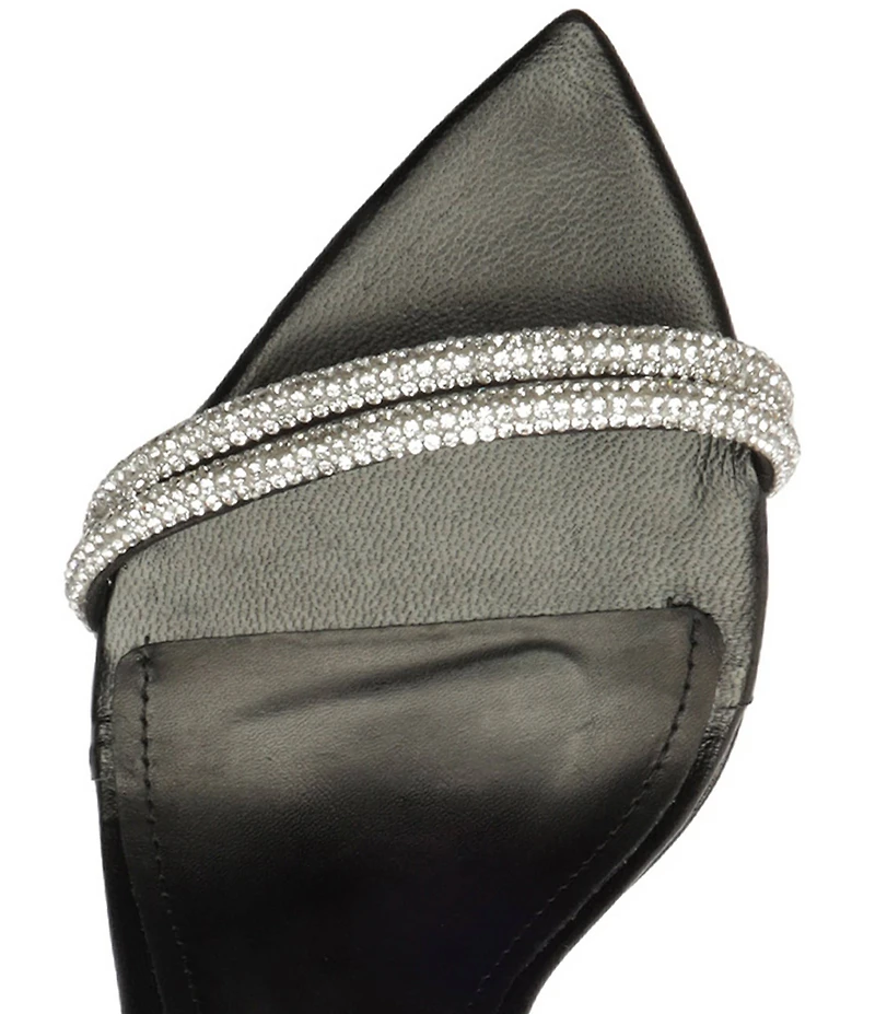 Schutz Skye Shine Crystal Embellished Ankle Strap Dress Sandals