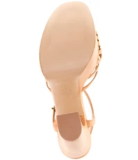 Schutz Tara Leather Ankle Strap Platform Block Heel Sandals