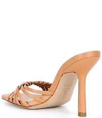 Schutz Tara Leather Dress High Heel Slide Sandals