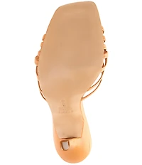 Schutz Tara Leather Dress High Heel Slide Sandals