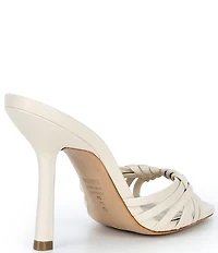 Schutz Tara Leather Dress High Heel Slide Sandals