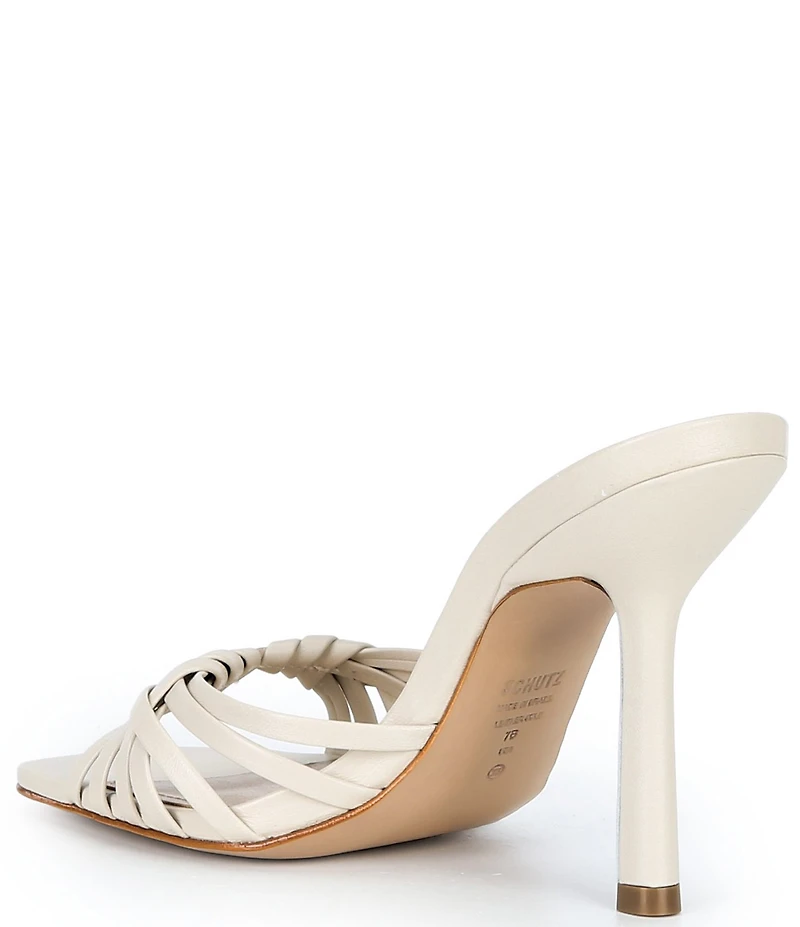 Schutz Tara Leather Dress High Heel Slide Sandals