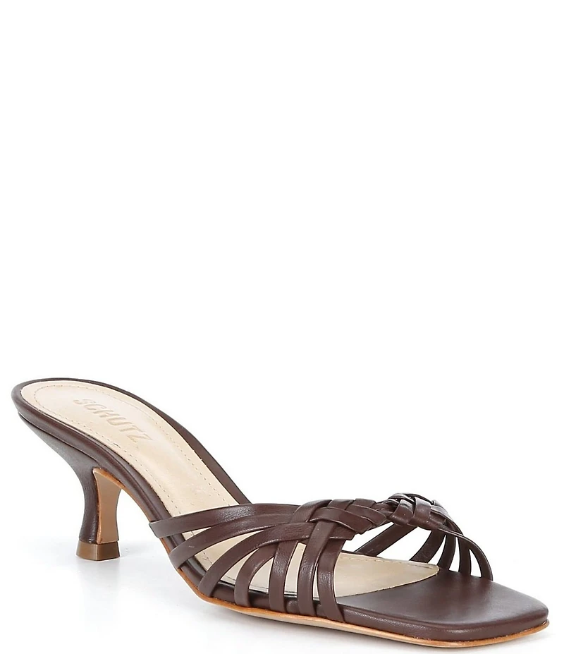 Schutz Tara Leather Dress Slide Sandals