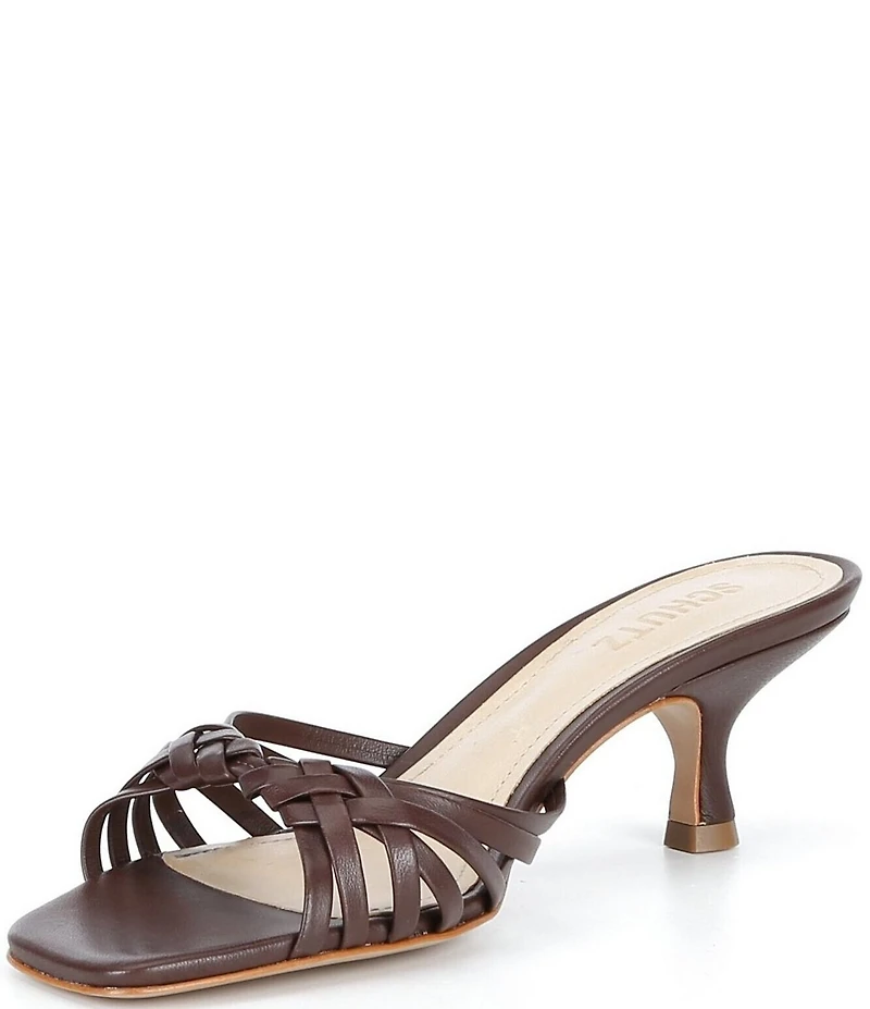 Schutz Tara Leather Dress Slide Sandals
