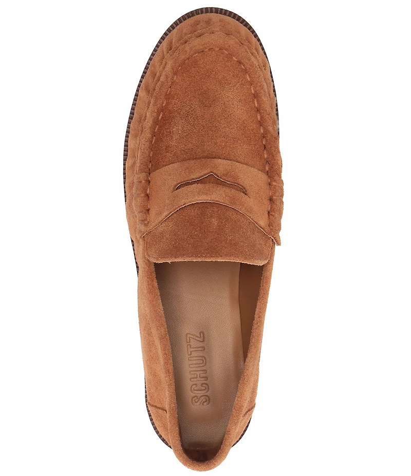 Schutz Tyche Suede Penny Loafers