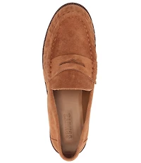 Schutz Tyche Suede Penny Loafers