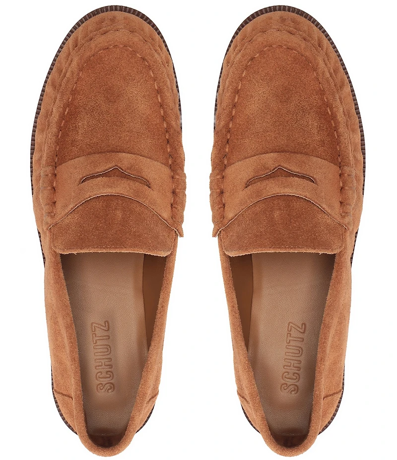 Schutz Tyche Suede Penny Loafers