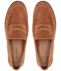 Schutz Tyche Suede Penny Loafers