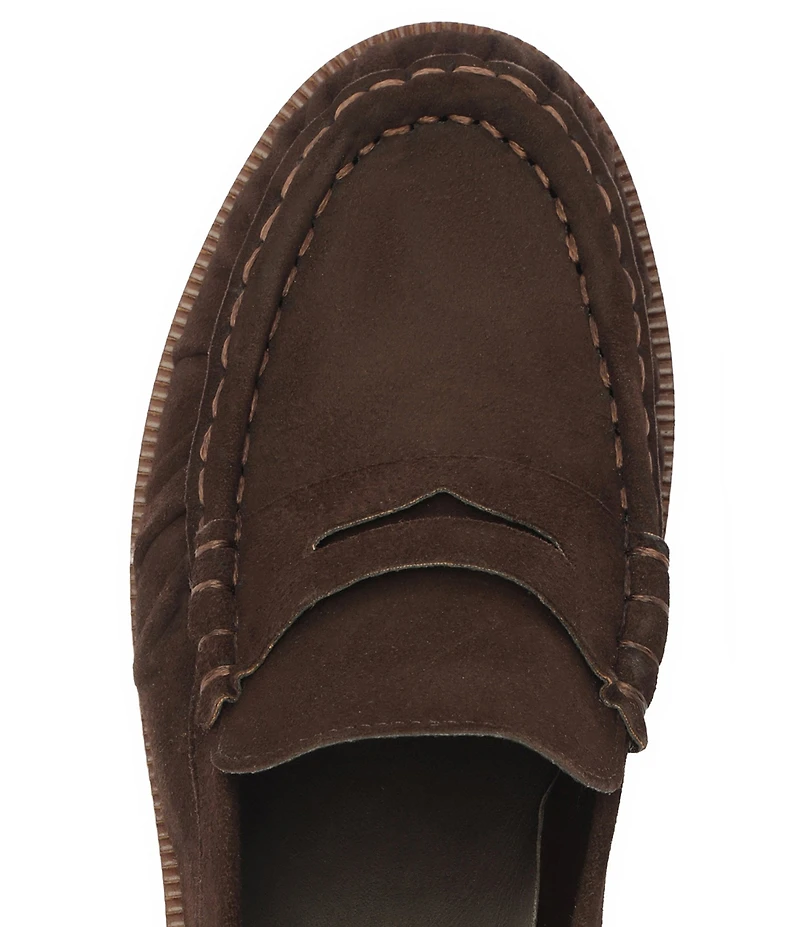 Schutz Tyche Suede Penny Loafers