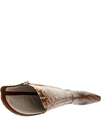 Schutz Ulla Up Snake Print Leather Tall Boots