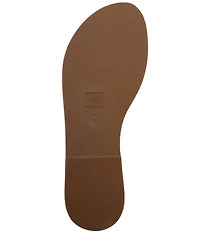 Schutz Valeria Leather Ankle Strap Toe Ring Flat Sandals