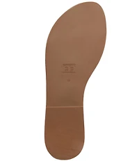 Schutz Valeria Leather Ankle Strap Toe Ring Flat Sandals