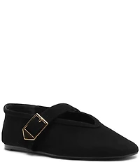 Schutz Vick Buckle Suede Mary Jane Ballet Flats