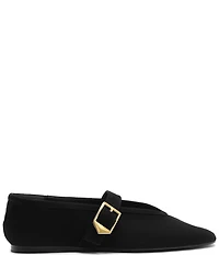 Schutz Vick Buckle Suede Mary Jane Ballet Flats
