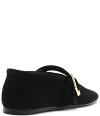 Schutz Vick Buckle Suede Mary Jane Ballet Flats