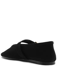 Schutz Vick Buckle Suede Mary Jane Ballet Flats