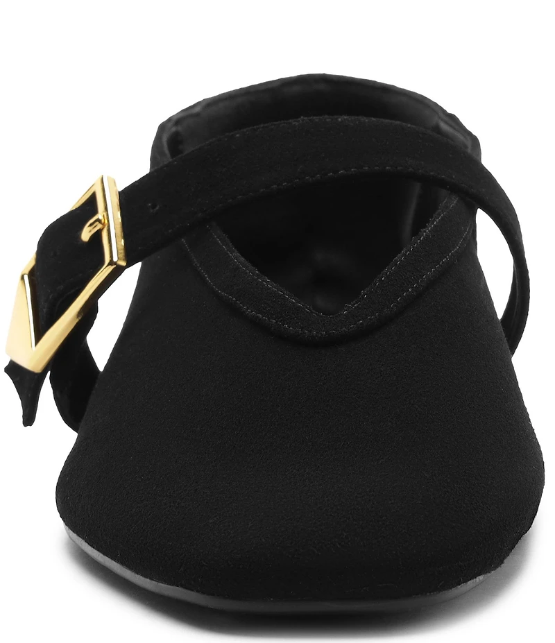 Schutz Vick Buckle Suede Mary Jane Ballet Flats